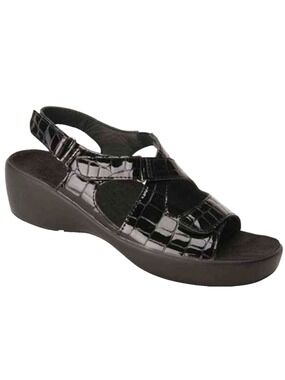Barefoot Freedom by Drew Abby sandals Size 9.5 M Black Croc NEW